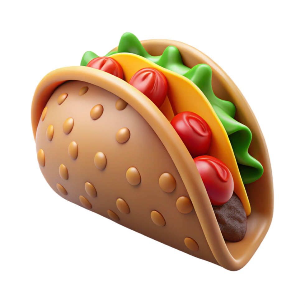 magnificent creative Taco with Beef and Vegetables Transparent Background detailed png