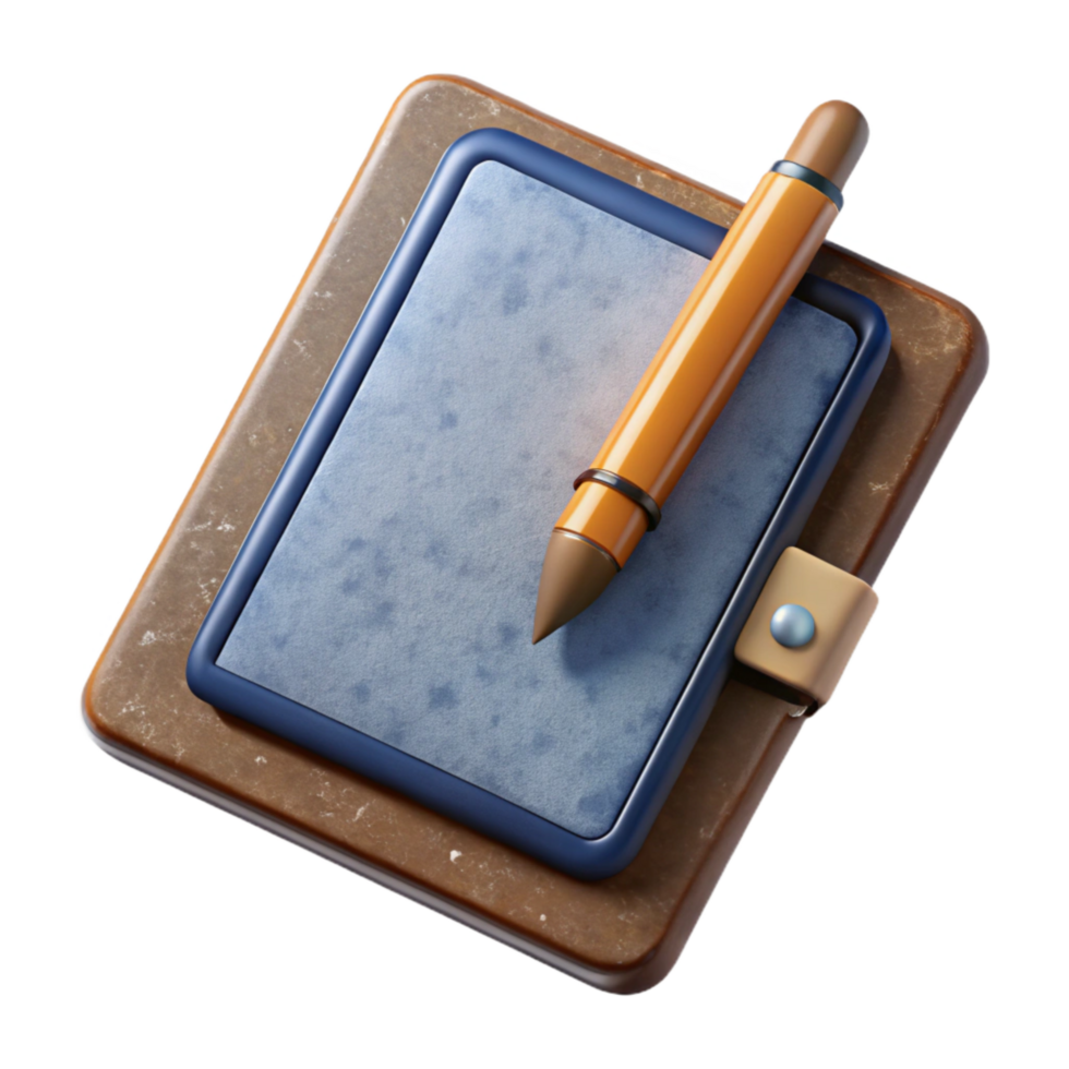 beautiful contemporary Tablet with Stylus Pen Top View on Transparent Background high resolution png