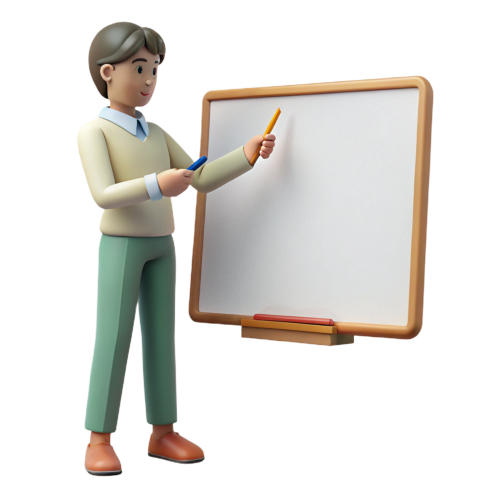magnificent rustic Teacher Writing on Whiteboard Side View Transparent Element high resolution png