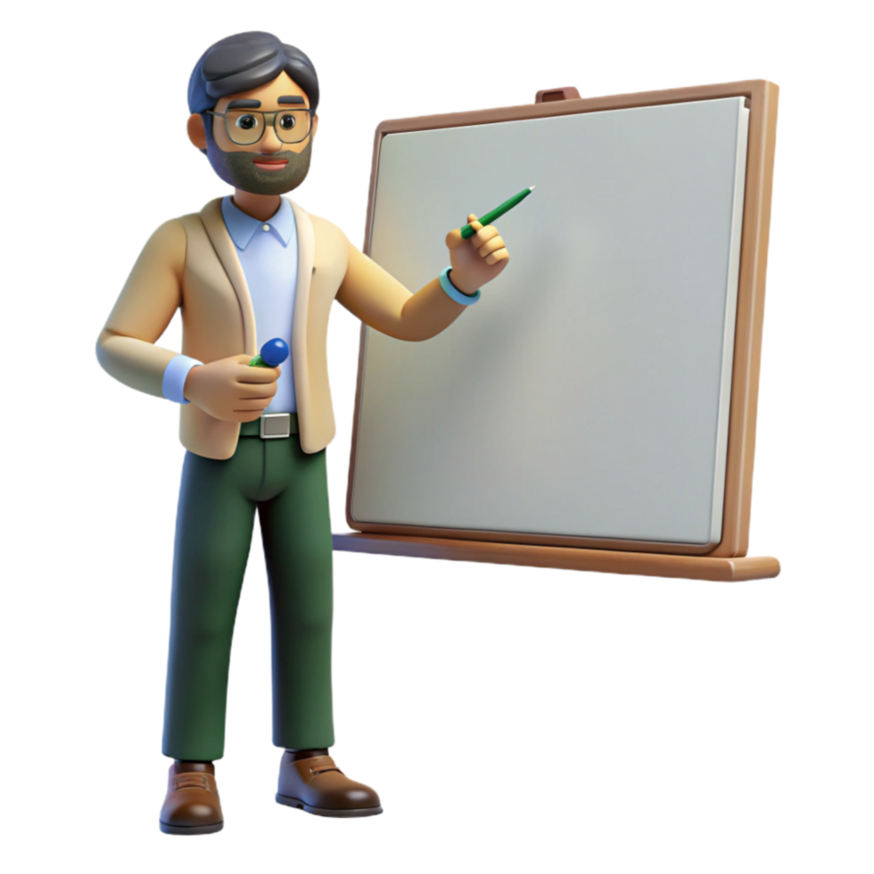 stunning traditional Teacher Writing on Whiteboard Side View Transparent Element high resolution png