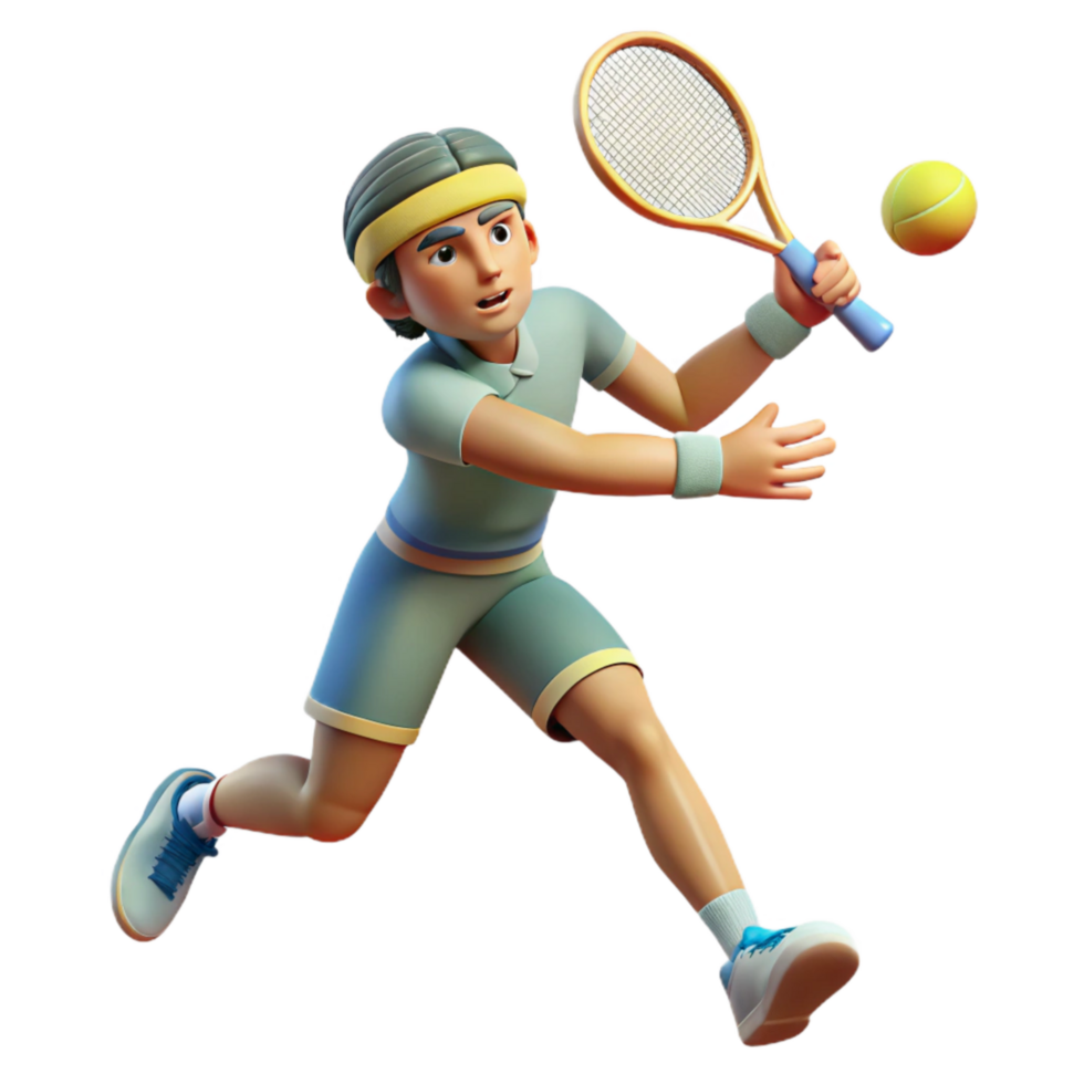 dramatic modern Tennis Player Serving Ball Transparent Element professional png