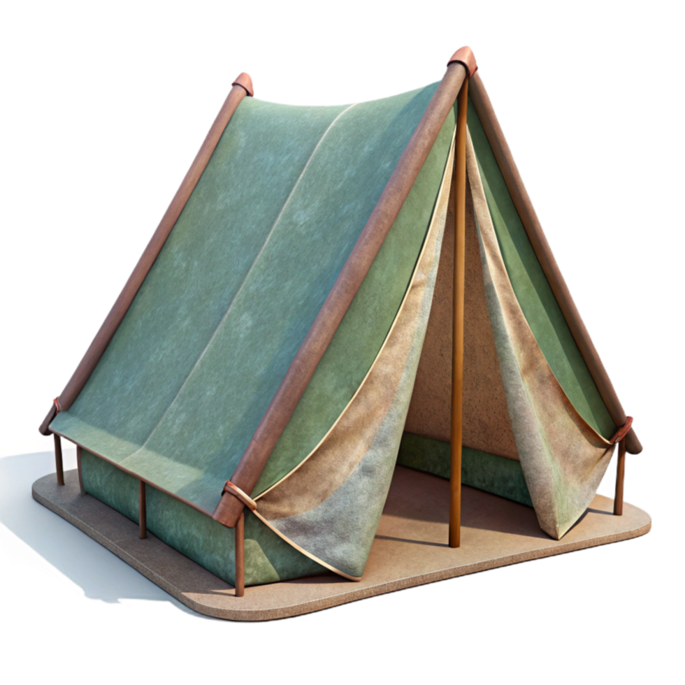 stunning minimalist Tent in Wilderness Side View Transparent Background premium png