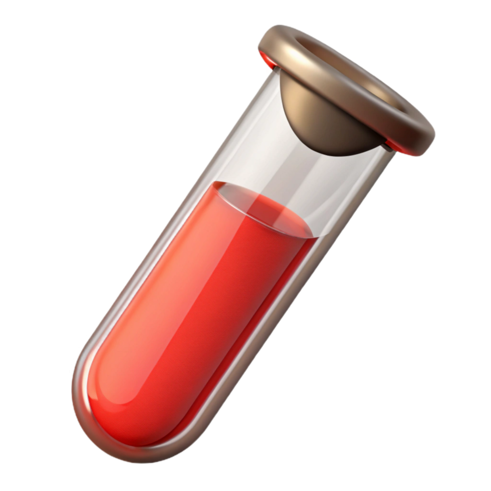 vibrant rustic Test Tube with Red Liquid Isolated Element original png