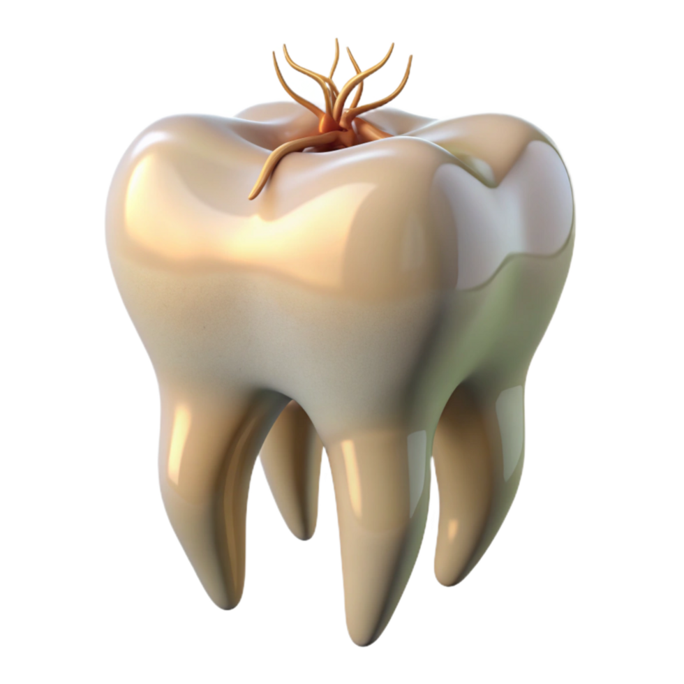 magnificent vintage Tooth Model with Roots Transparent 4K png