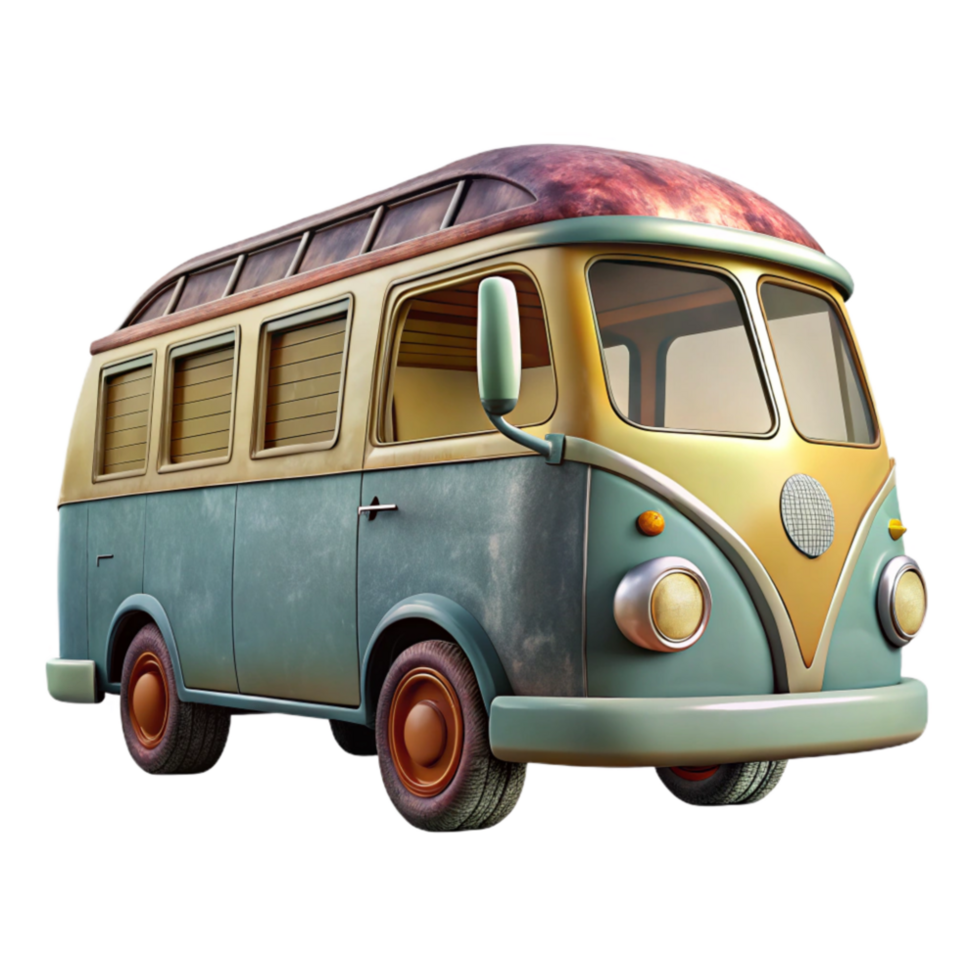 impressive artistic Tourist Bus with Open Top Transparent Element exclusive png