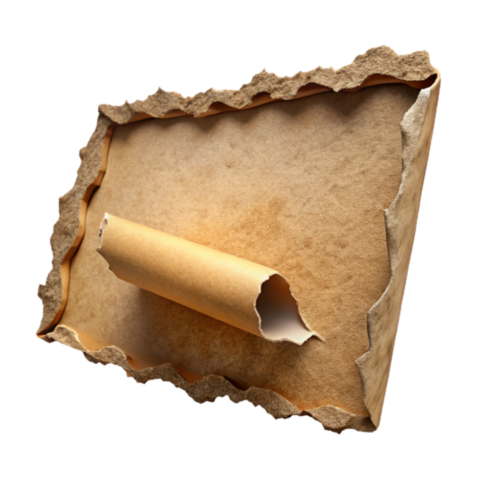stunning artistic Torn Paper Edge Cutout with Rough Texture professional png