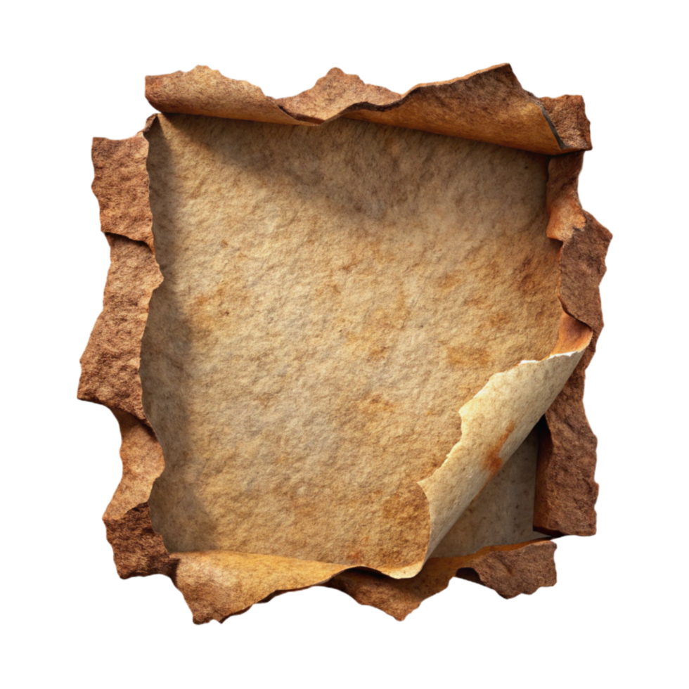impressive artistic Torn Paper Edge Cutout with Rough Texture high quality png
