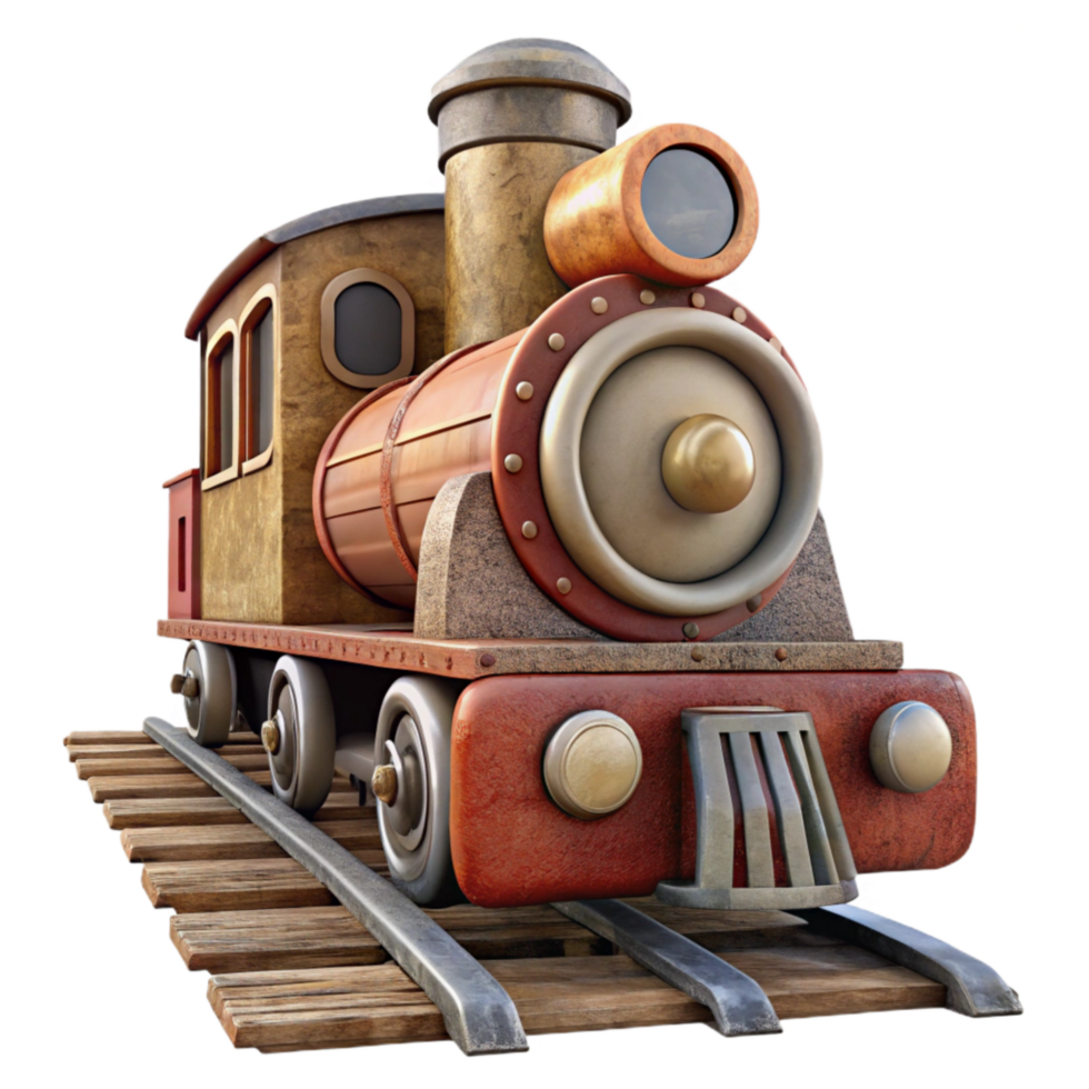 beautiful minimalist Train on Tracks Front View Cutout genuine png