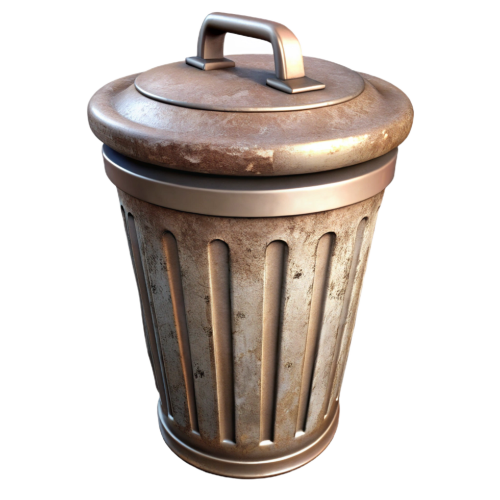 stunning minimalist Trash Can with Lid Isolated on Transparent Background original png