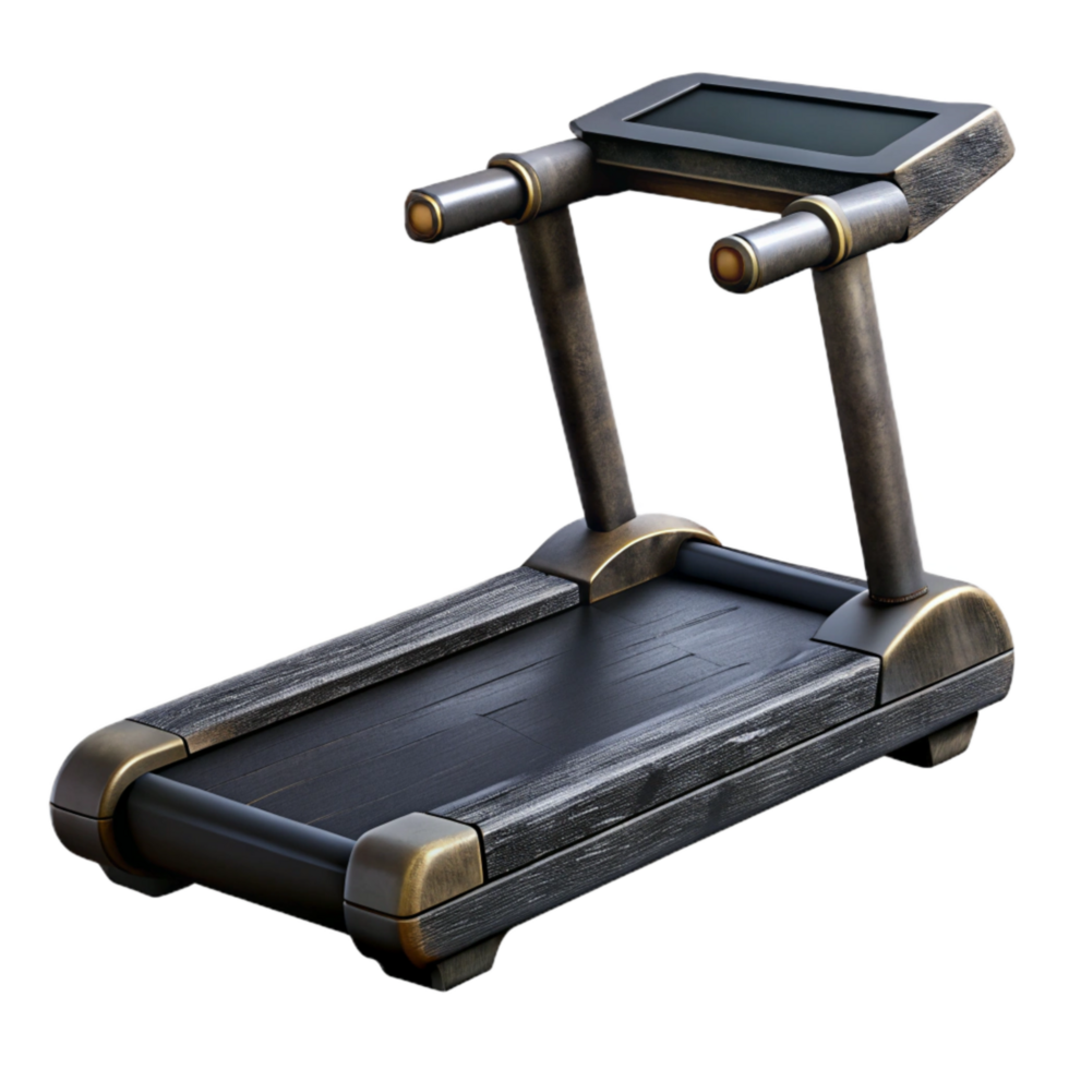 dramatic rustic Treadmill Black Isolated on Transparent Background with Display original png