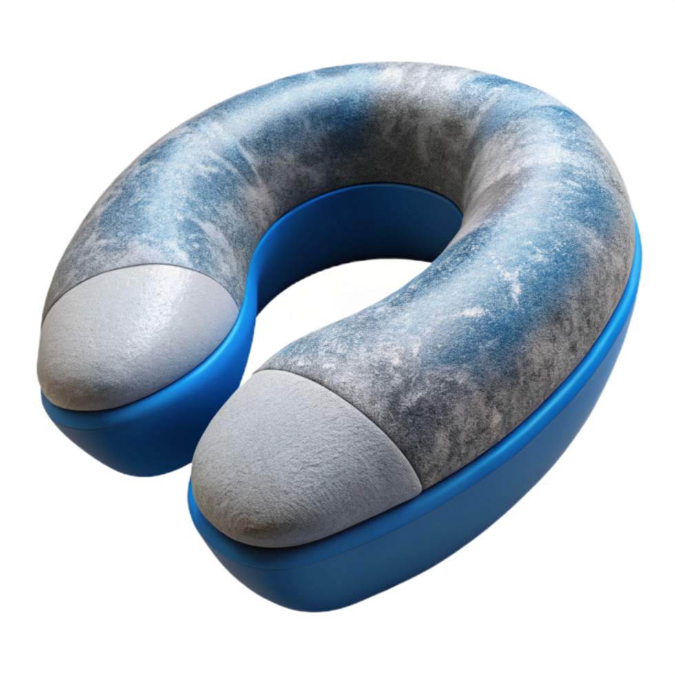 wonderful modern Travel Pillow U Shaped Blue and Grey Transparent 4K png