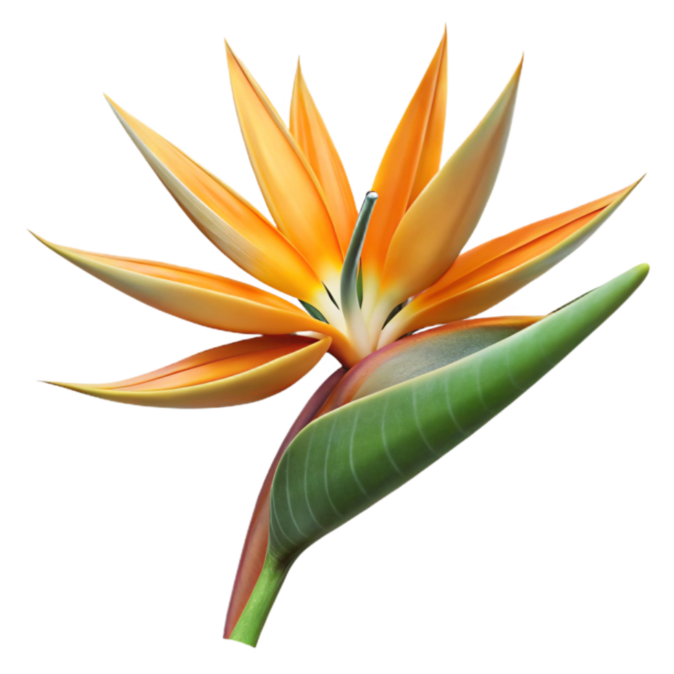 wonderful vintage Tropical Bird of Paradise Flower Cutout on Transparent Background original png