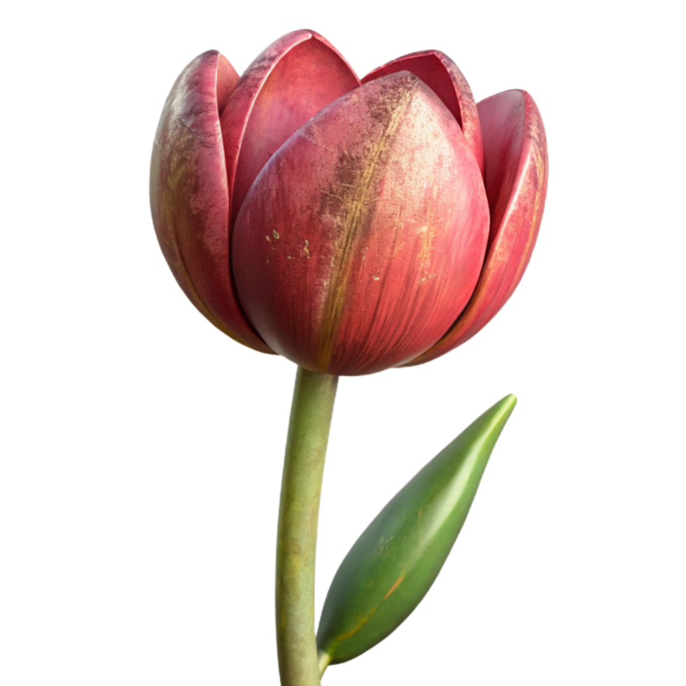 vibrant minimalist Tulip Flower Isolated on Transparent Background exclusive png