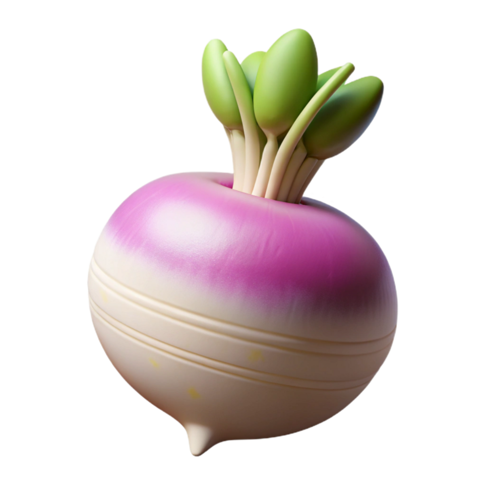 beautiful abstract Turnip Isolated with White Root exclusive png