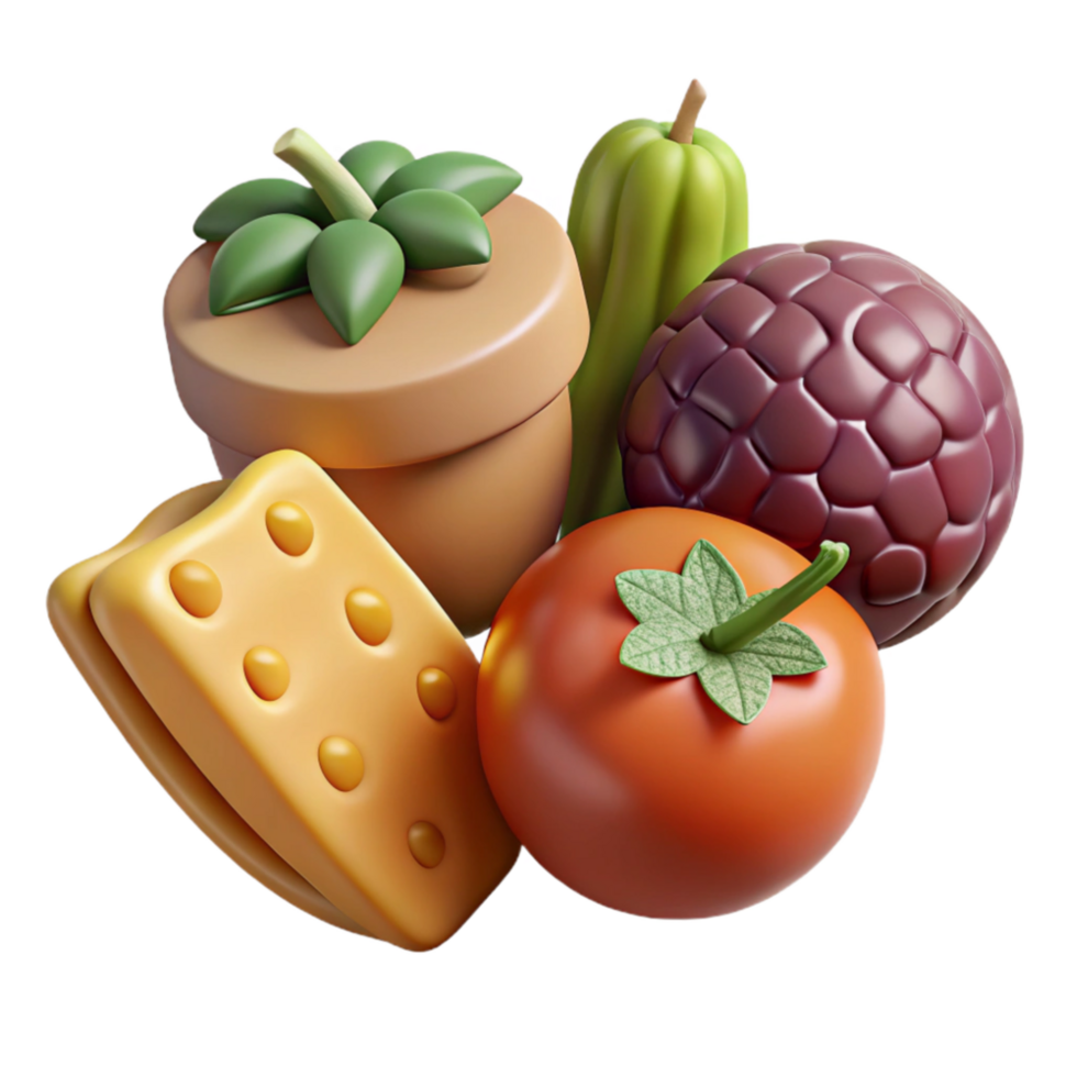 dramatic contemporary Vegetarian Food Icons Set Cutout original png