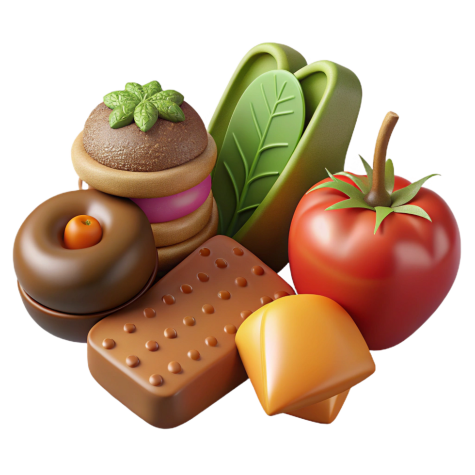 impressive rustic Vegetarian Food Icons Set Cutout detailed png