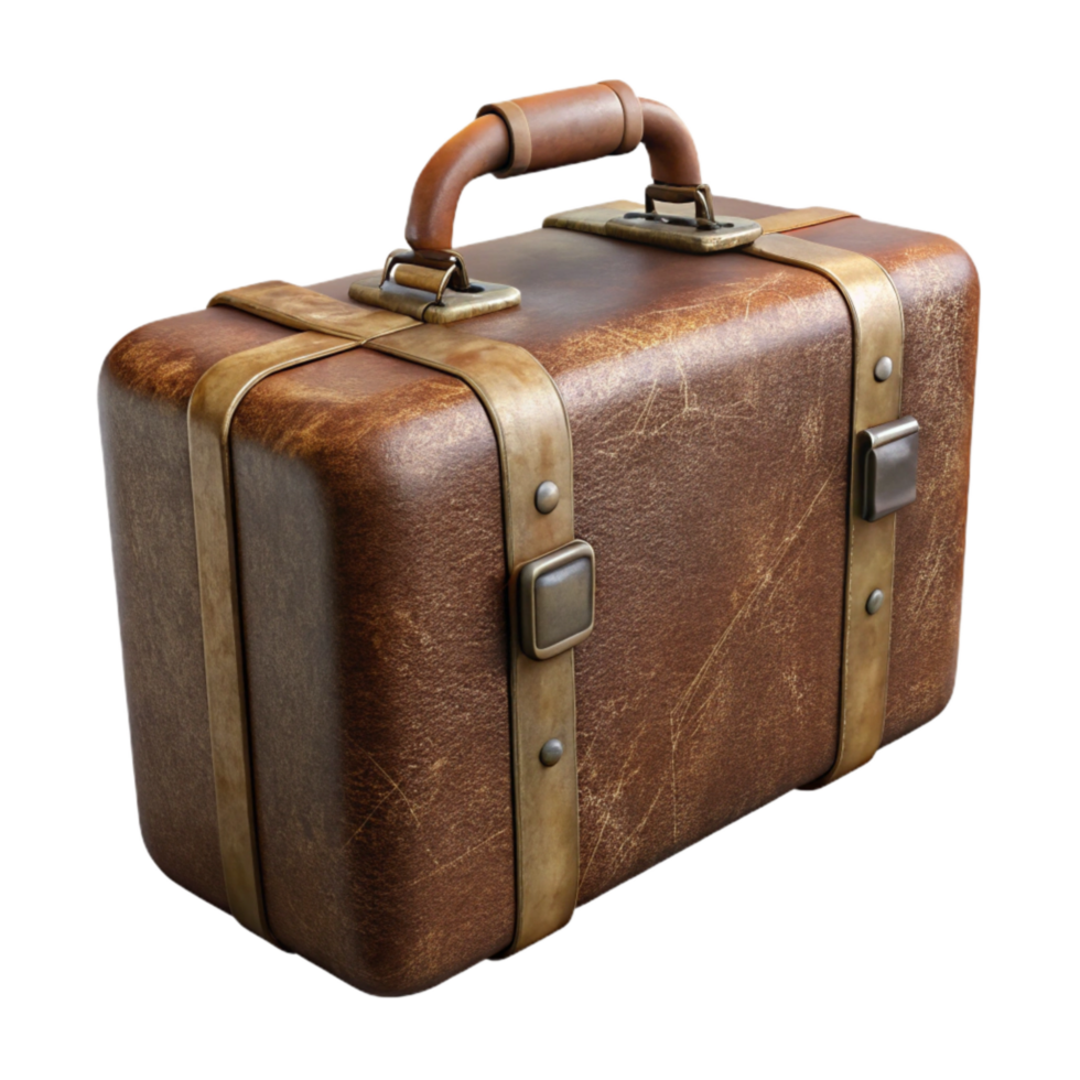 stunning modern Vintage Suitcase Side View Isolated Element authentic png