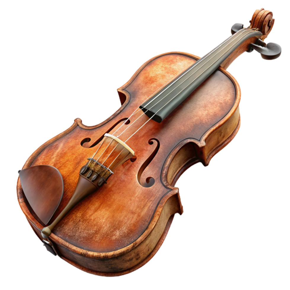 wonderful abstract Violin with Bow Side Angle View Isolated premium png