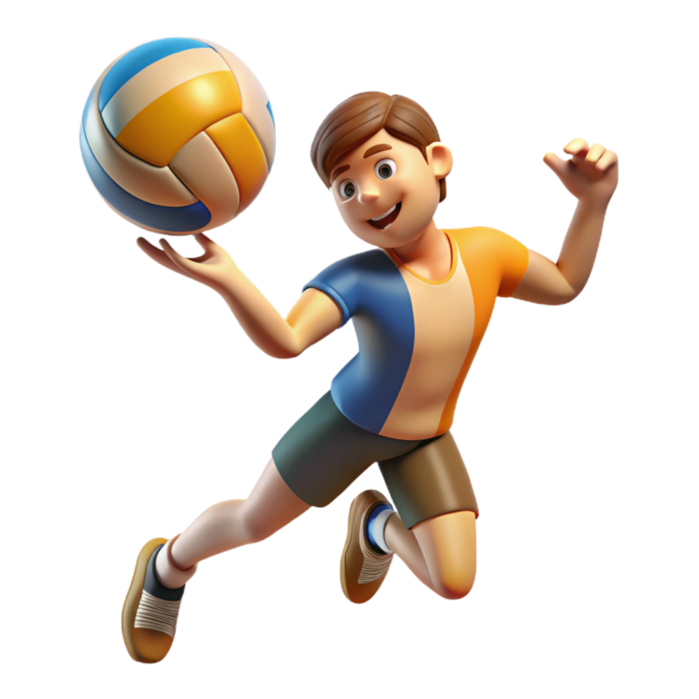 extraordinary creative Volleyball Player Spiking Ball Transparent Background high quality png