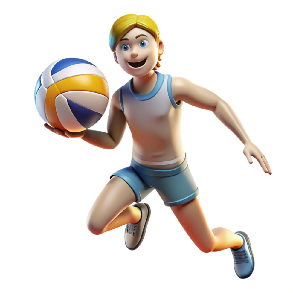 serene vintage Volleyball Player Spiking Ball Transparent Background premium png
