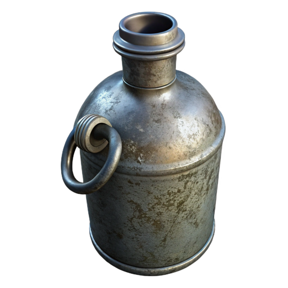 dramatic abstract Water Bottle Metal Grey Isolated Element detailed png