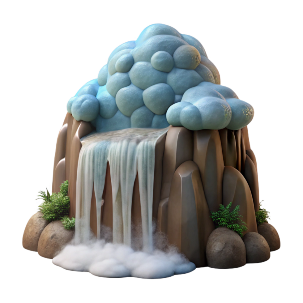 serene creative Waterfall Mist Isolated Element genuine png