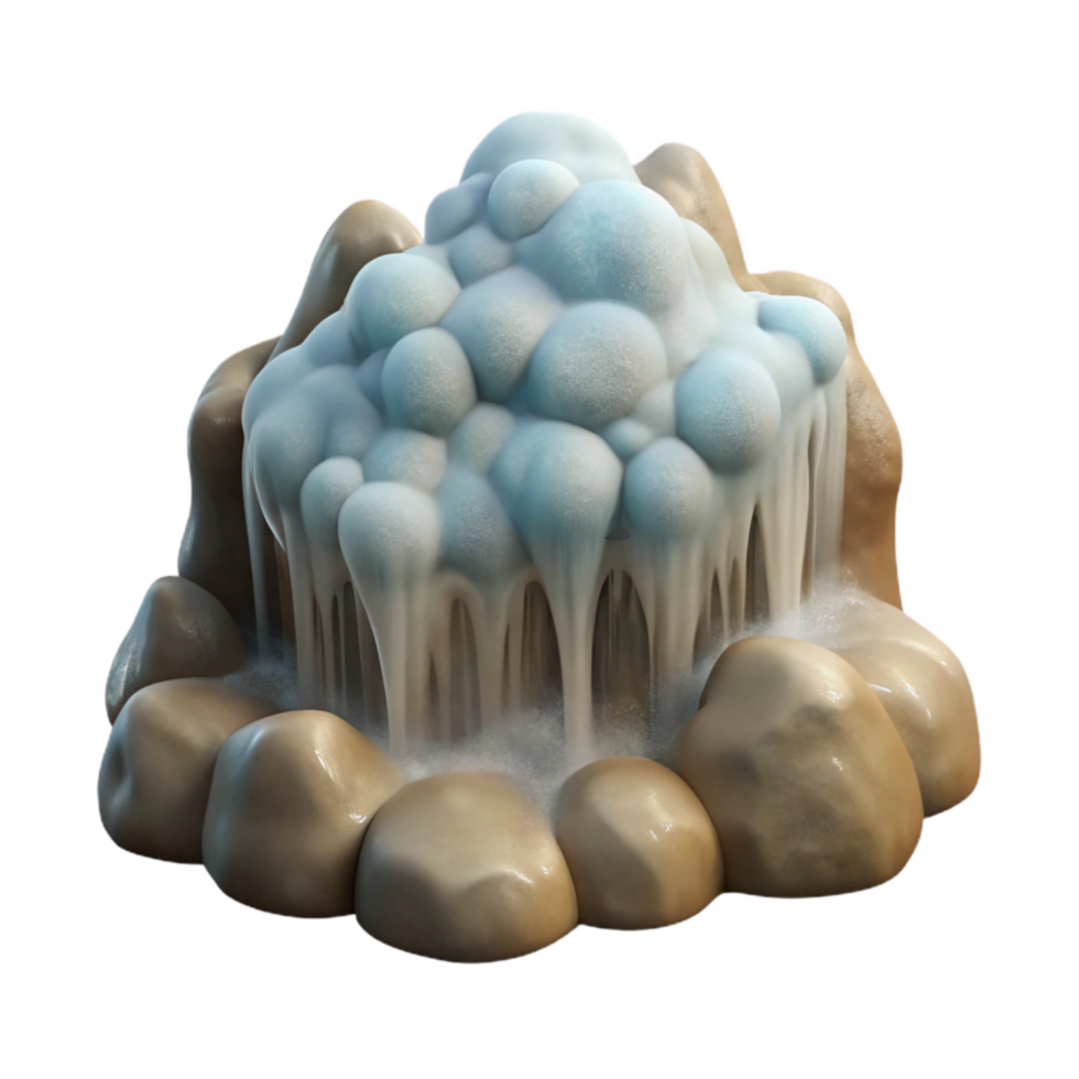 beautiful rustic Waterfall Mist Isolated Element authentic png