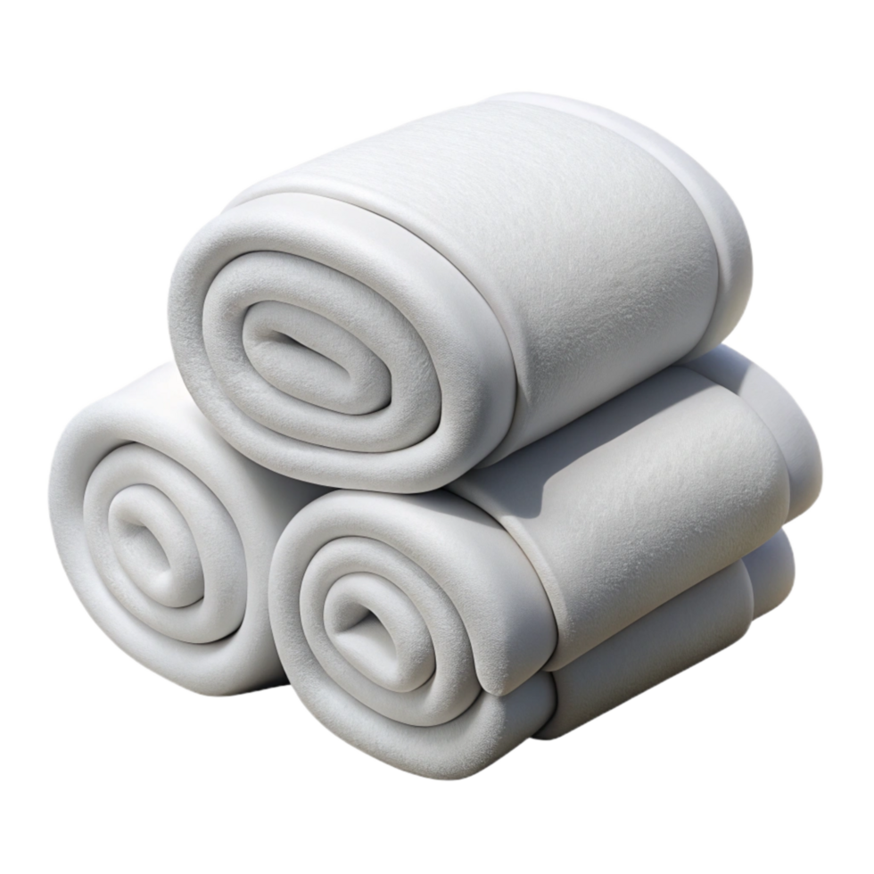 vibrant artistic White Bath Towels Folded Isolated Element 4K png