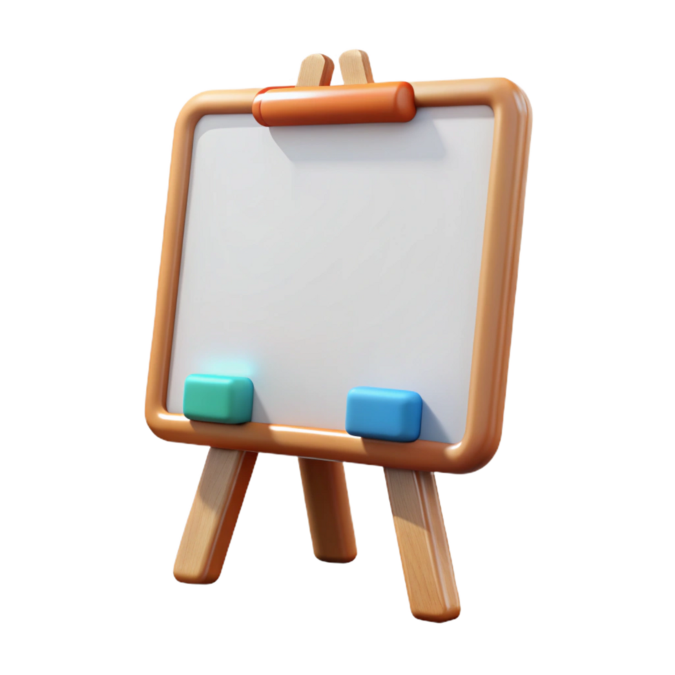 elegant creative Whiteboard with Erasable Markers Isolated on Transparent Background genuine png
