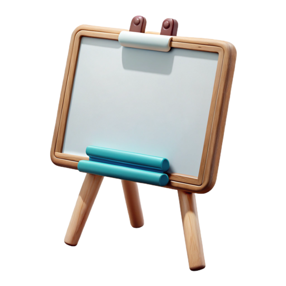 beautiful creative Whiteboard with Erasable Markers Isolated on Transparent Background genuine png