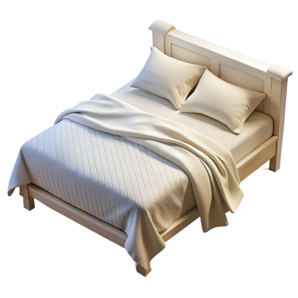 stunning minimalist White Bed Linen Crisp Texture Transparent Background premium png