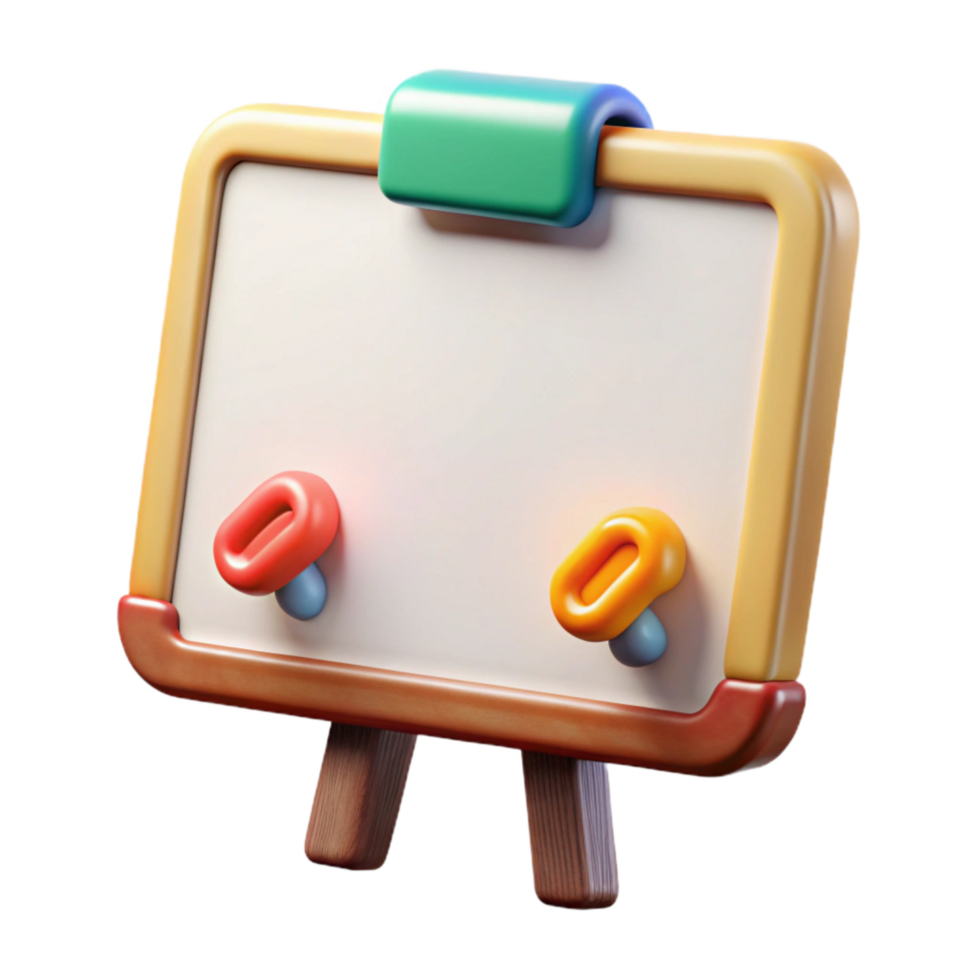 wonderful traditional Whiteboard with Magnetic Letters Isolated on Transparent Background high resolution png