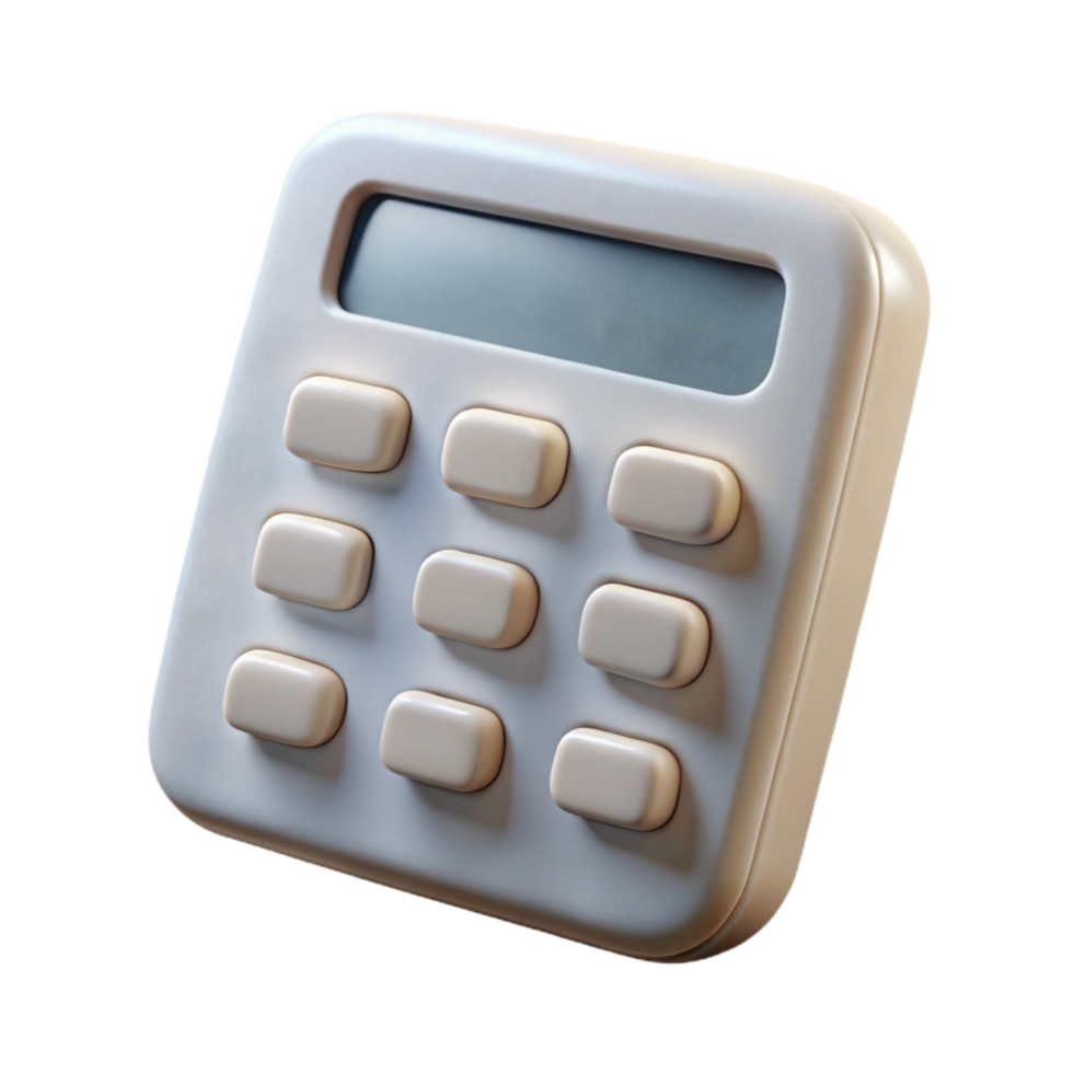 extraordinary rustic White Calculator Side View Isolated Element original png