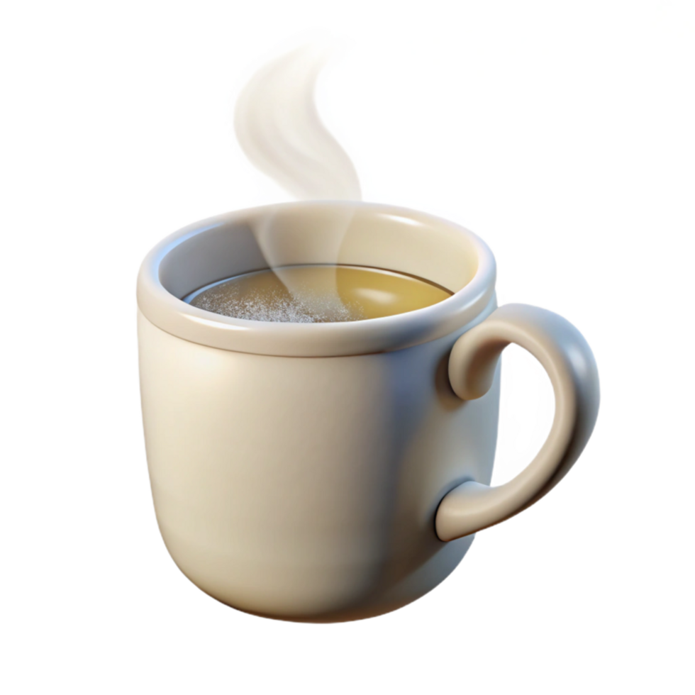 serene abstract White Ceramic Mug with Steam Isolated on Transparent Background exclusive png