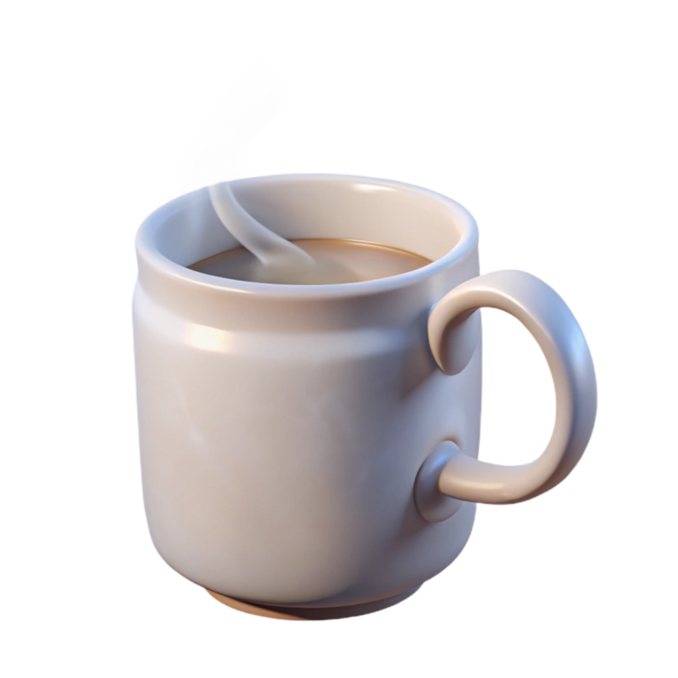 vibrant contemporary White Ceramic Mug with Steam Isolated on Transparent Background 4K png
