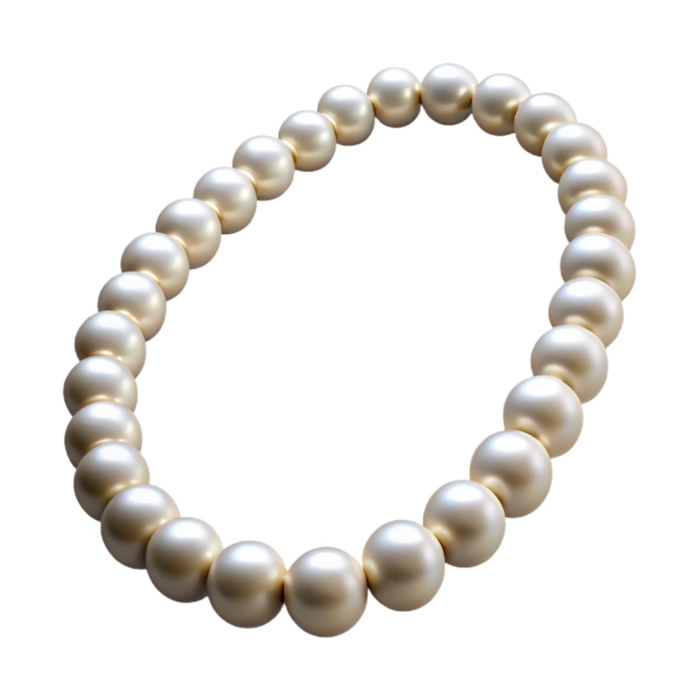 impressive contemporary White Pearl Necklace Close Up Isolated on Transparent Background premium png