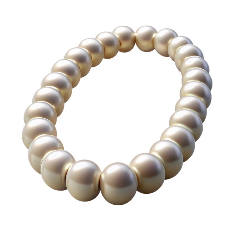 elegant abstract White Pearl Necklace Close Up Isolated on Transparent Background authentic png