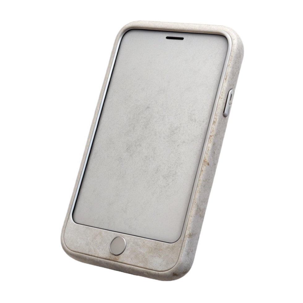 serene artistic White Smartphone Front View with Blank Screen Isolated exclusive png