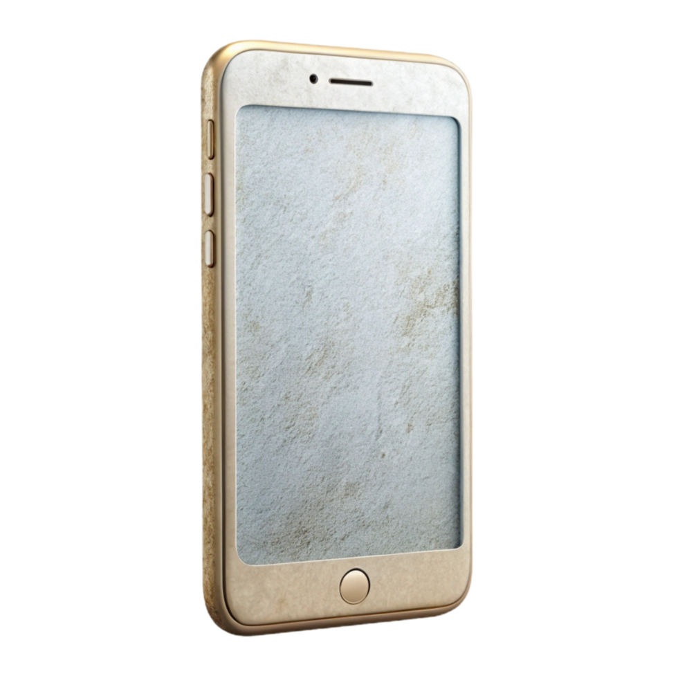 extraordinary rustic White Smartphone Front View with Blank Screen Isolated detailed png