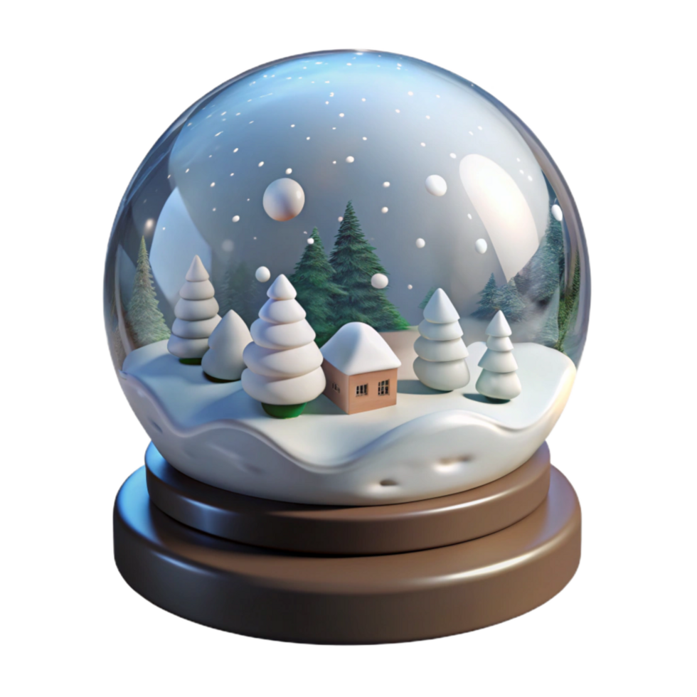 impressive abstract White Snow Globe Cutout with Winter Scene high resolution png