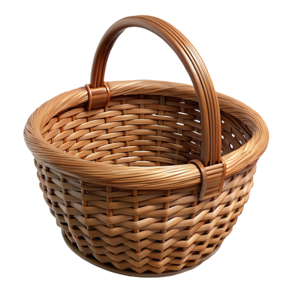 wonderful traditional Wicker Basket Oval Shape Transparent Background genuine png