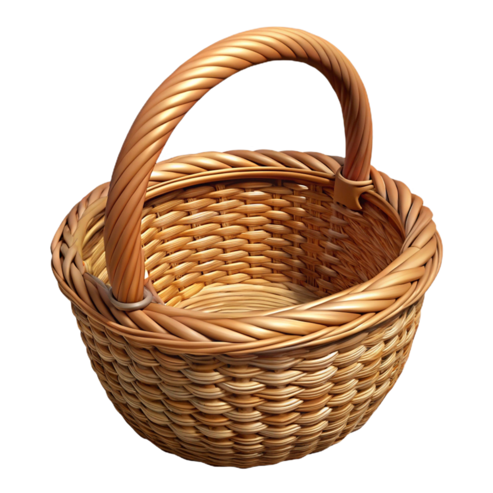 beautiful creative Wicker Basket Oval Shape Transparent Background professional png