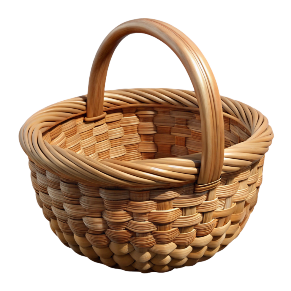impressive contemporary Wicker Basket Oval Shape Transparent Background high resolution png