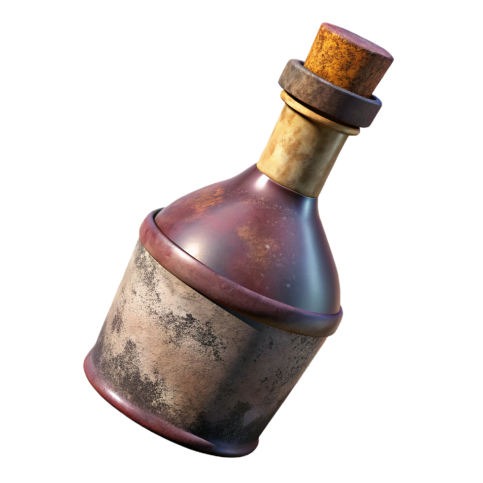 elegant creative Wine Bottle with Cork Red Wine Isolated high quality png