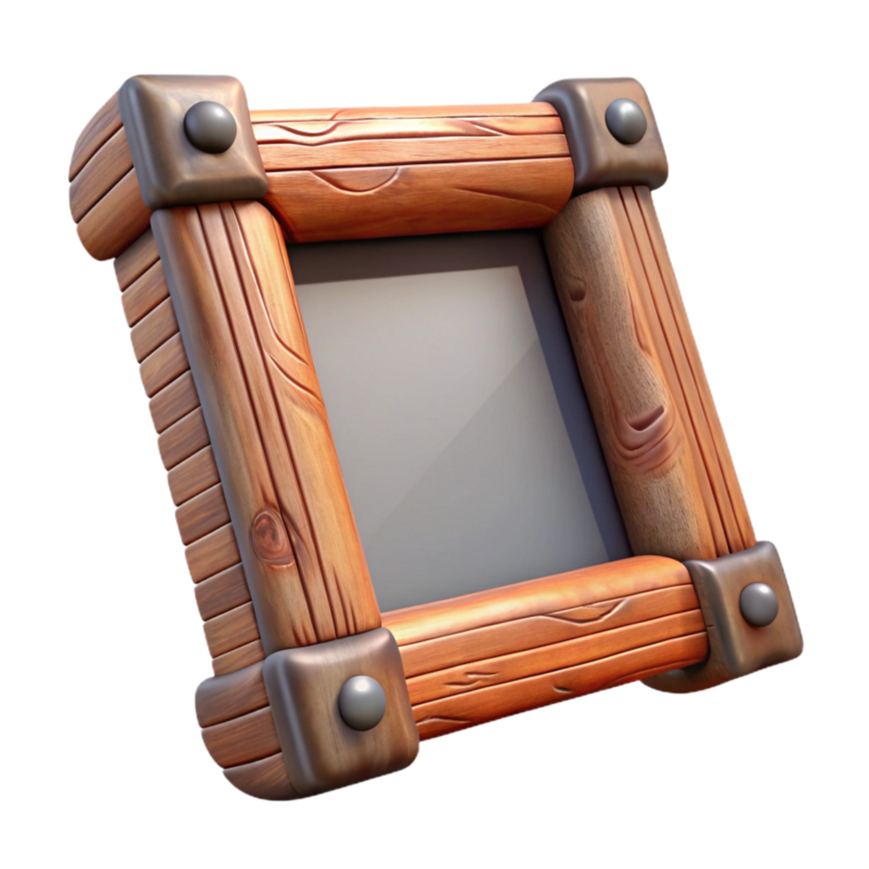 wonderful abstract Wooden Picture Frame Rustic Design Isolated Element high quality png