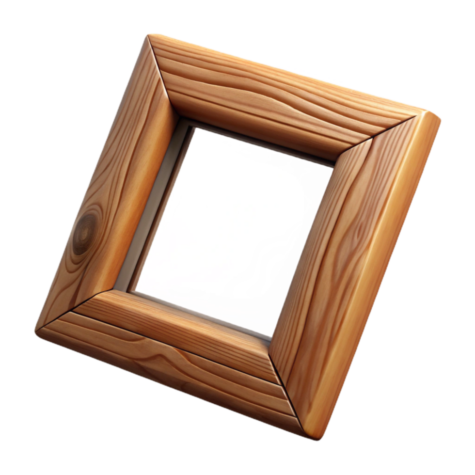 wonderful classic Wooden Picture Frame Simple Design Isolated Element 4K png