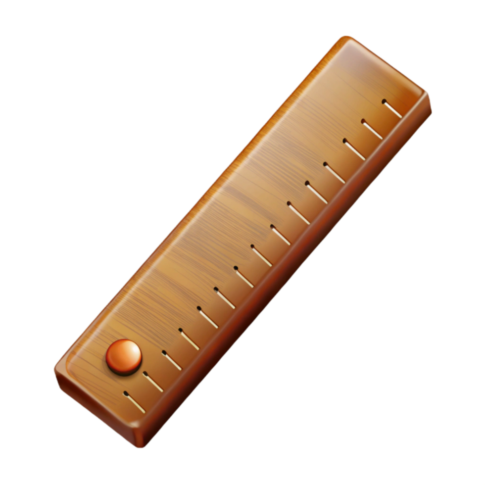wonderful rustic Wooden Ruler cm Isolated on Transparent Background original png