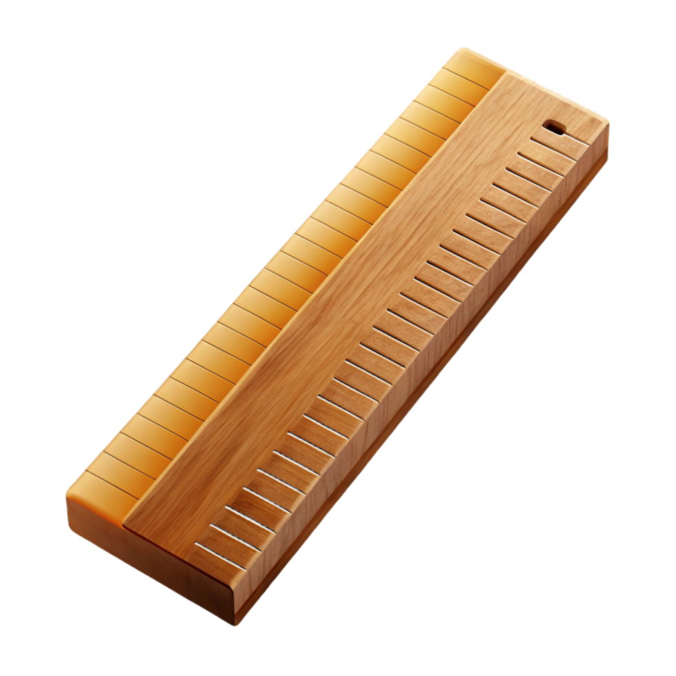 wonderful classic Wooden Ruler with Metric and Imperial Units Cutout high resolution png