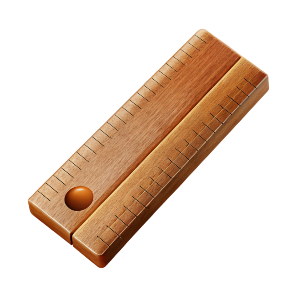 stunning traditional Wooden Ruler with Metric and Imperial Units Cutout high quality png