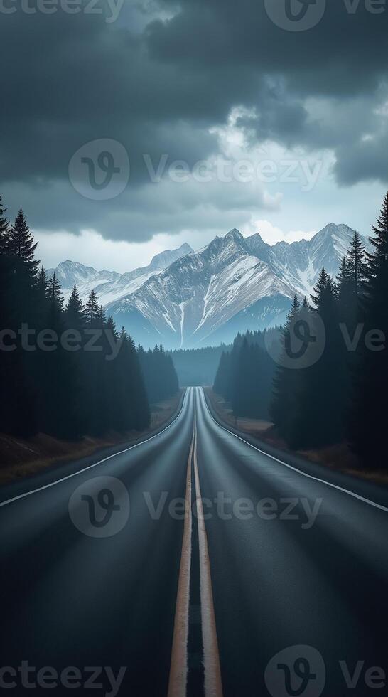 Stunning Mountain Road Scenic Phone Wallpaper for Nature Lovers photo